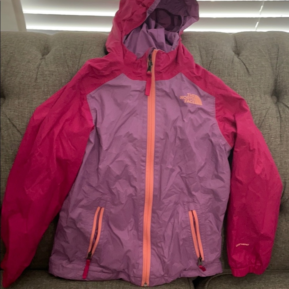 Girls north face windbreaker rain jacket size 6